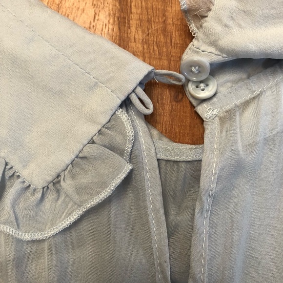 Rochas blue silk collared babydoll mini dress - Picture 5 of 9